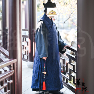 华韵坊【定制】提花面料 冬季加绒 本色领 斜襟 手工坎肩长短褂