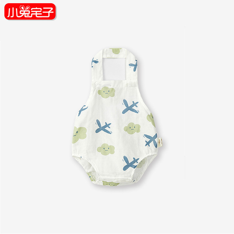 婴儿肚兜纯棉兜兜宝宝夏季薄款卡通吊带无痕护肚纱布新生儿小肚兜