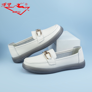 简约软皮软底鞋 舒适平底鞋 SUT2662 真皮女单鞋 万里新款