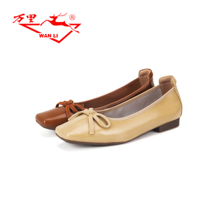 万里新款 低跟舒适软皮轻便简约春款 女鞋 EIT2410 女士浅口牛皮单鞋