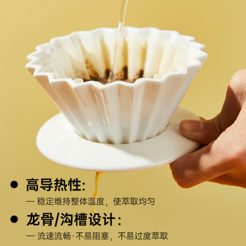 咖啡陶瓷滤杯V60咖啡过滤纸手冲咖啡滤杯咖啡过滤器漏斗萃取杯