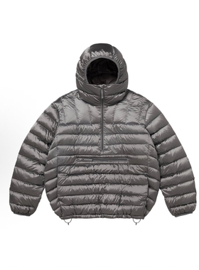 FCG＆FW25Micro Down Half Hooded Pullover编织徽标连帽羽绒服