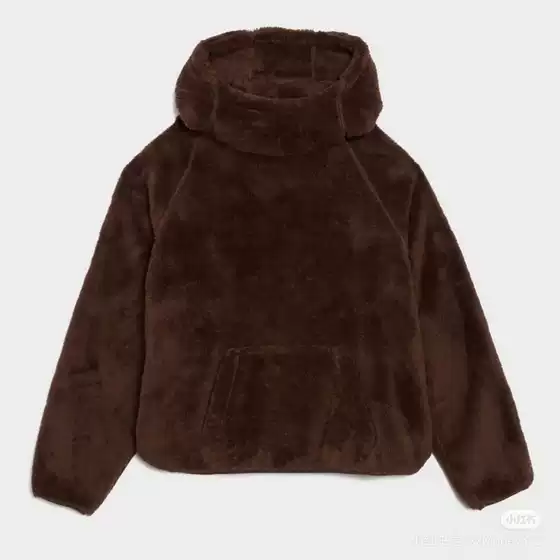 Fcg&Fw25Drake Style Collaboration Solid Color Comfortable Lamb Wool Raglan Patchwork Hooded Set