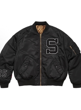 FCG＆SS25联名Reversible MA-1徽章贴花字母图案双面穿飞行夹克