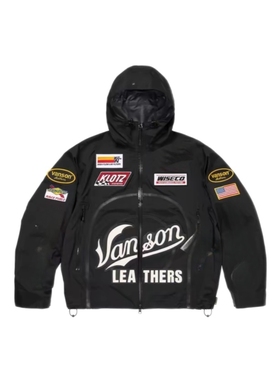 FCG&FW25联名Shell Jacket休闲徽标贴花图案拉链夹克外套男女同款