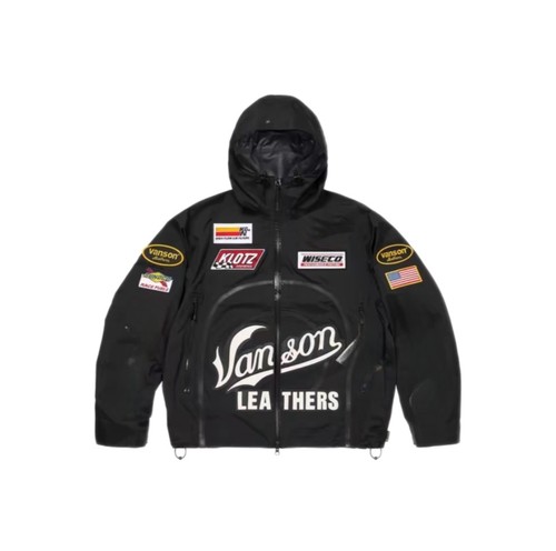 FCG&FW25联名Shell Jacket休闲徽标贴花图案拉链夹克外套男女同款