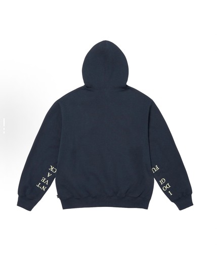 FCG&FW25 IDGAF Zip Up Hooded Sweatshirt袖口刺绣图案连帽卫衣
