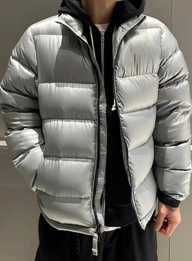 FCG自主FW24Drake公鸭风格Sunset Puffer纯色立领拉链短款羽绒服