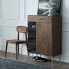 Mumu/ Original Glass door multi-storey Black Walnut Shoe cabinet multi-function Chu Favorite cabinet