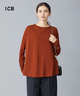 商场同款 ICB日系春季 内搭打底线衫 混纺圆领套头针织衫 通勤宽松版