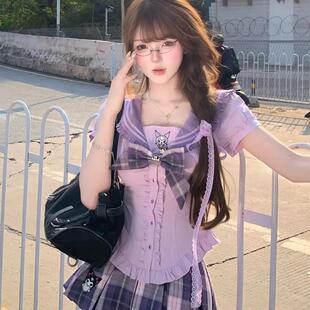 R5963 春夏学院风卡通上衣半裙 库洛米椰椰 瑞茜·威瑟斯