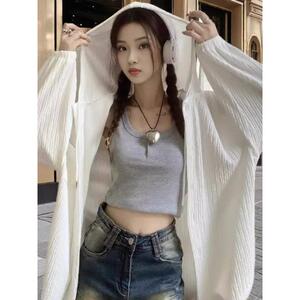 大码连帽设计感薄款防晒衣女夏季新款韩版宽松百搭防晒服上衣外套