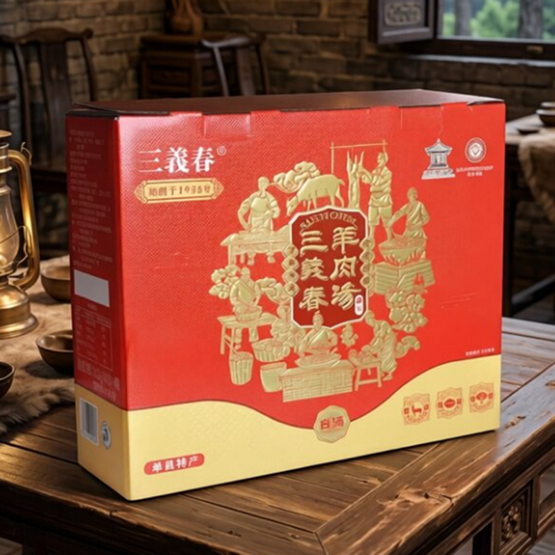 正宗三义春羊肉汤山东单县特产三義春羊肉汤罐头速食白汤礼盒