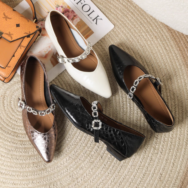 春达羊皮女鞋法式低跟复古尖头玛丽珍鞋女2026春秋新款一字带单鞋,女鞋,玛丽珍鞋,淘宝优惠券,粉丝福利购,淘宝优惠卷