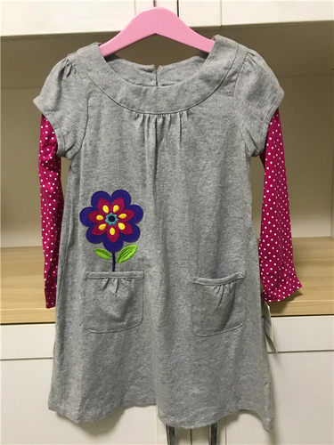 美国洋气时尚风纯棉长袖连衣裙