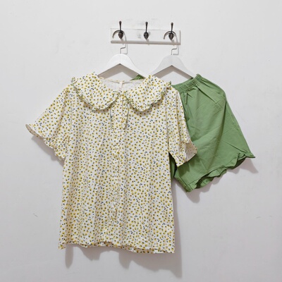 XL码 雅诗倩睡衣 夏季 女甜美舒适短袖短裤睡衣套装家居服