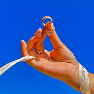 莫妮卡 复古镂空星光耳环S925银镀金耳饰耳钉 CHASING CHARLOTTE