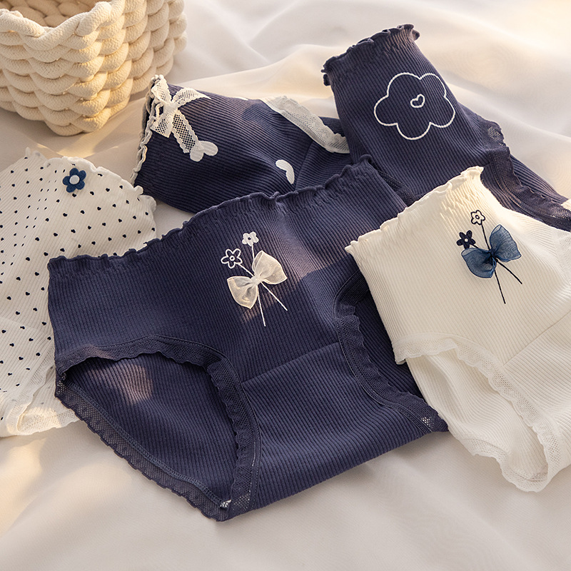 慕依兰中腰纯棉抗菌内裤大码女士