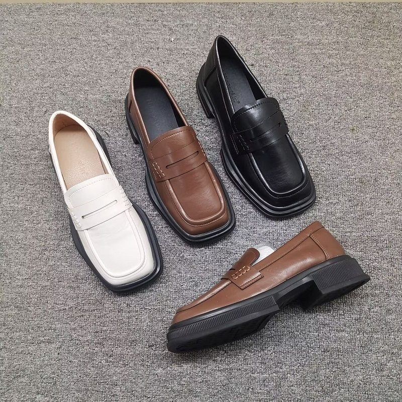 厚底英伦风小皮鞋女2025年新款夏季一脚蹬乐福鞋复古休闲百搭单鞋,女鞋,乐福鞋（豆豆鞋）,淘宝优惠券,粉丝福利购,淘宝优惠卷