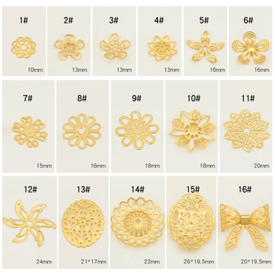 复古花片隔珠饰品diy配 手工项链手链挂件 1元 一个18k金保色更久