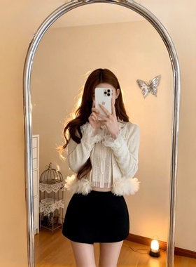 2025秋冬新款月光雪落 节日战袍 Jor*a手工马海羊毛开衫衬衫套装