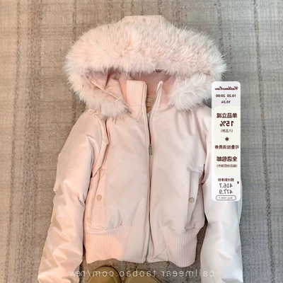 CallmeEar//短款毛领羽绒服新国标90白鸭绒白鸭绒外套女冬季