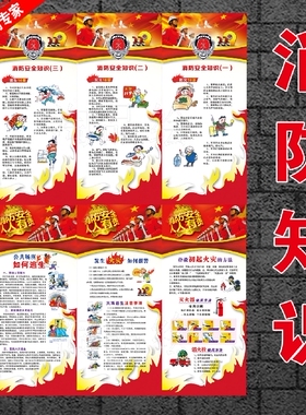 墙画海报展板喷绘贴纸消防安全X展架