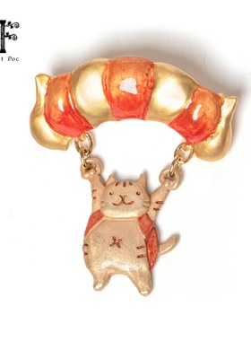 巡meguri原创Palnart poc子品牌4F小众设计滑翔伞可动猫咪胸针