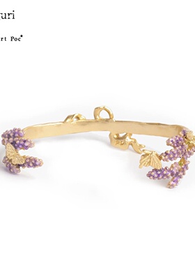 巡meguri精品代理Palnart Poc薰衣草花束手镯手作小众首饰开口