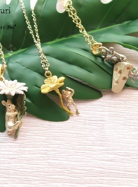 palnart poc日本青蛙花兔子老鼠奶酪可爱创意少女毛衣链项链