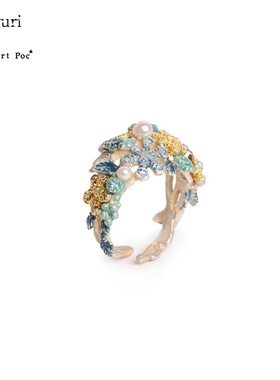 巡meguri原创手作Palnart poc圣诞节限定圣诞花环戒指开口可调节