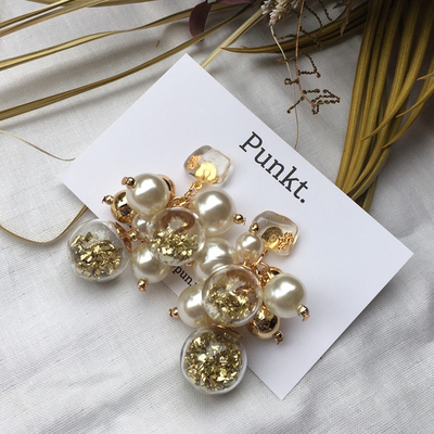 meguri海洋玻璃PUNKT设计师耳环