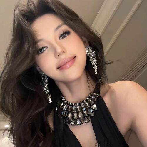 复古ins水钻耳环轻奢高级感宴会长款流苏耳坠女神范夸张气质耳饰