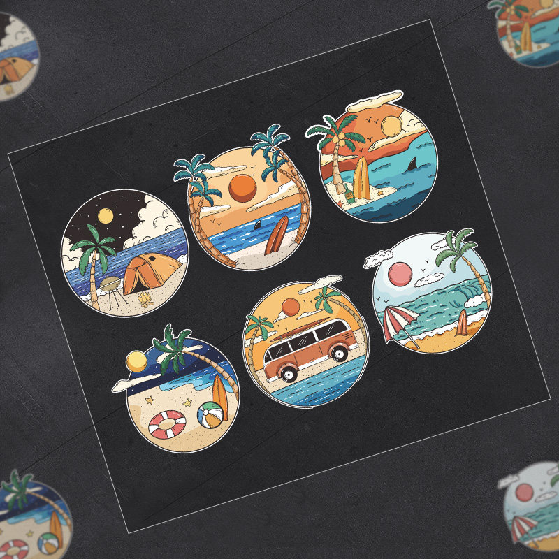 汽车个性创意户外夏日沙滩车贴越野旅行夕阳探险贴纸装饰反光贴画
