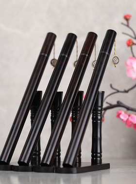 湖乐手工改黑檀双圈底部带香插香筒中式香管复古线香筒竹质工艺品