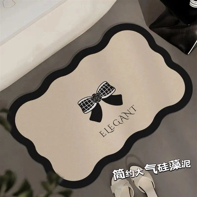 吸水地垫简约风软硅藻泥厕所门A口防滑脚垫家用浴室速干地毯卫生