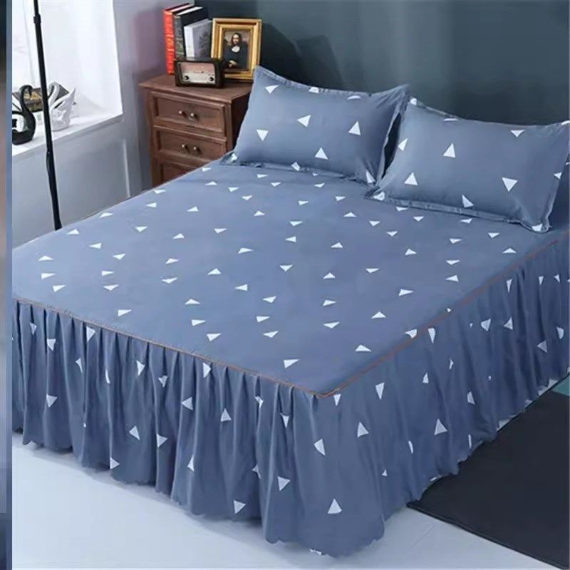 水洗棉床裙式床罩单件o全防尘保护套1.5米1.8床单床垫床笠防滑新,床上用品,床裙,淘宝优惠券,粉丝福利购,淘宝优惠卷