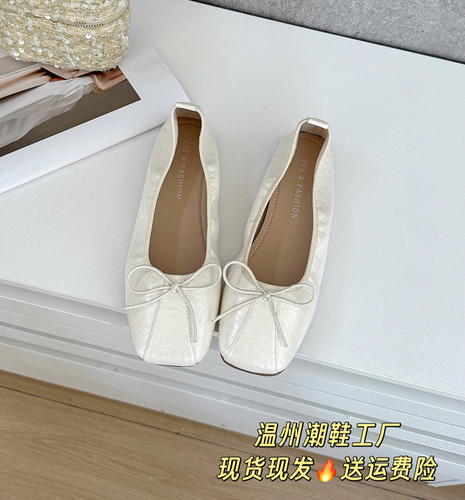 2026甜美蝴蝶结浅口单鞋女外穿晚晚鞋配裙子绝美芭蕾舞鞋女鞋6508