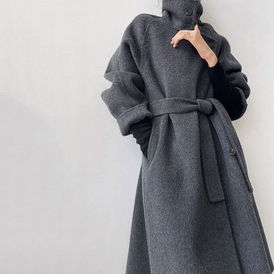 女秋冬季大衣长毛呢高端羊绒立领