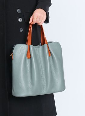 托特包女通勤女士大容量头层牛皮高级感包包斜挎包女手提真皮女包