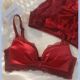 红色内衣女小胸聚拢本命年套装 无钢圈防下垂收副乳性感调整型文胸