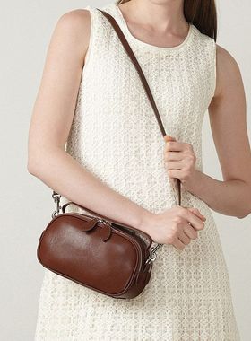 跨境热销真皮女包2025新款斜挎手机包通勤头层牛皮大容量手提小包