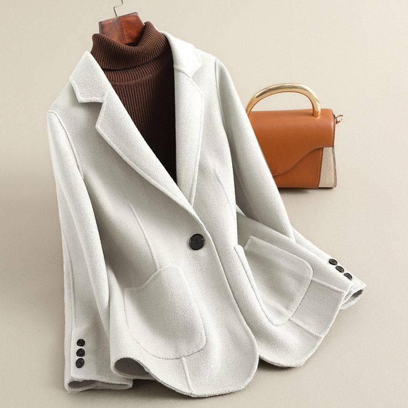 2026新款双面羊毛短款小西装大衣修身高级感小个子呢子大衣外套女,女装/女士精品,毛呢外套,淘宝优惠券,粉丝福利购,淘宝优惠卷