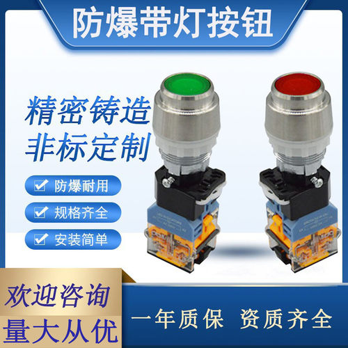 开孔30mm8050防爆金属头带按钮