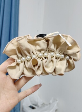 （满15包邮发货）永诗褶皱钉珠显发量云朵四指抓夹