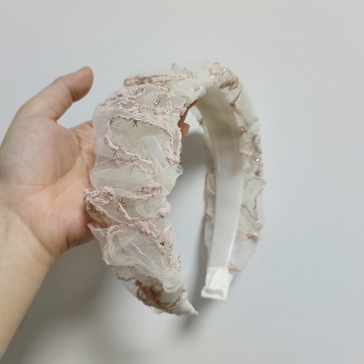 （满15包邮发货）刺绣碎花宽边带齿发箍