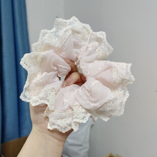 （满15包邮发货）永诗春日刺绣蕾丝花边细闪肠圈