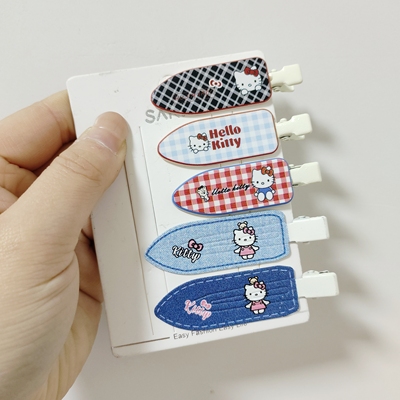 （满15包邮发货）可爱少女心KT小铲子无痕鸭夹五个