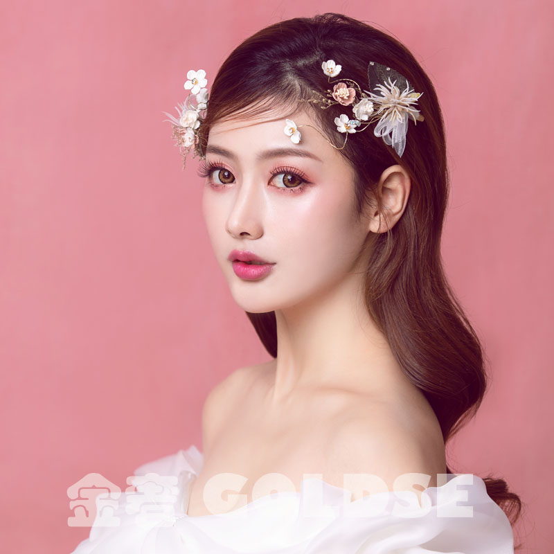 goldse/金奢韩式森系边夹发饰古装汉服造型新娘头饰