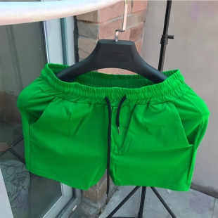 ins潮流宽松男生抽绳休闲三分裤 潮牌直筒运动中裤 男夏季 黑色短裤